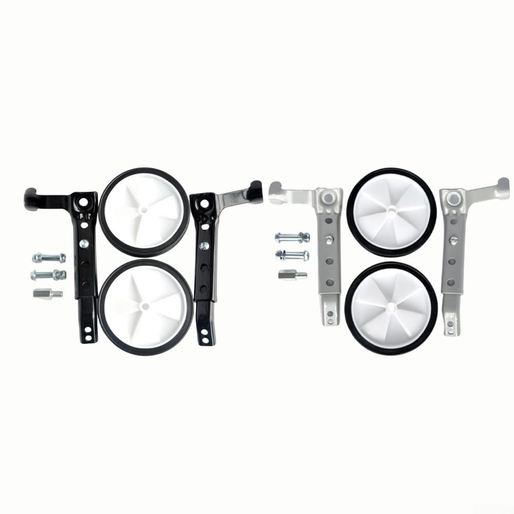 Trainingsräder, 40,6 cm, 40,6 cm, 50,8 cm, 55,9 cm, 24 Zoll, Stützräder für Kinder, Mountainbike, Training, Laufräder, 40,6 - 61 cm, Fahrrad-Stabilisatoren (Silber)