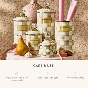 MACKENZIE-CHILDS Enamel Utensil Holder, Kitchen Utensil Holder for Countertop, Brown-and-White Mocha Check MACKENZIE CHILDS Enamel Utensil Holder Kitchen Utensil Holder for Countertop Brown and White Mocha Check