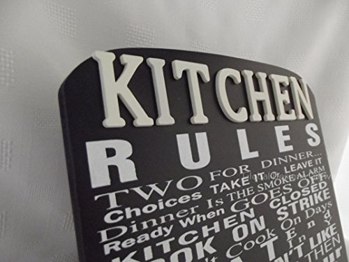 Black Recipe Book Stand with Kitchen Rules #F1275