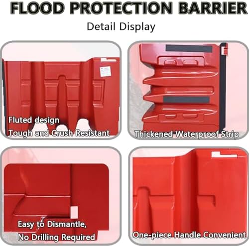 5 PCS L-Shaped Flood Barrier for Garage & Home, Reusable ABS Flood Panels for Front Door, Basements, Warehouses & Sheds - Effective Water Prevention System