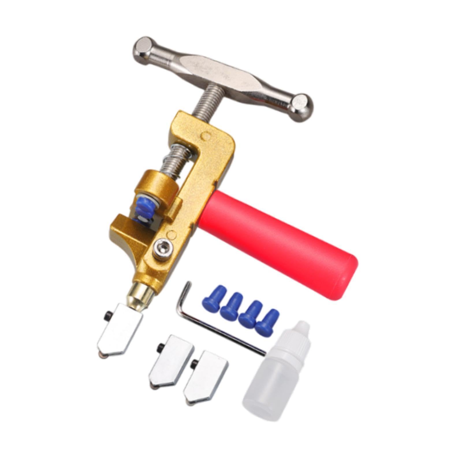 Tachiuwa Glass Tile Cutter Breaker Manual Tool Portable Multifunctional Practical Ergonomic Handle Glass Breaking for Mirror Ceramics, Red