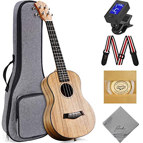 Ranch Tenor Ukulele 26 inch Professional Learn to Play Beginner Ukelele with 12 Online Lessons ukalalee Starter Ukele Instrument Kit Bundle Gig bag, Tuner, Strap, Aquila String Set - Matte