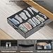 Onlyeasy Sturdy Under Bed Shoe Storage Organizer with Handles and Clear Window Fit 16 to 32 Pairs, Premium Foldable Shoes Container Box for Closet, 37.7x 23.6x 5.9 inch, Cotton-like Black, MXBUBS16P2