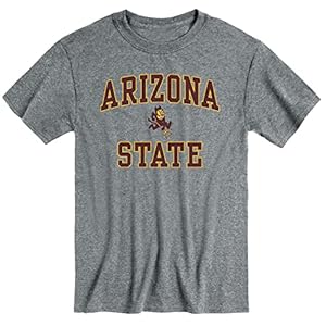 Barnesmith Arizona State University ASU Sun Devils Short-Sleeve T-Shirt, Spirit, Charcoal Grey, Medium