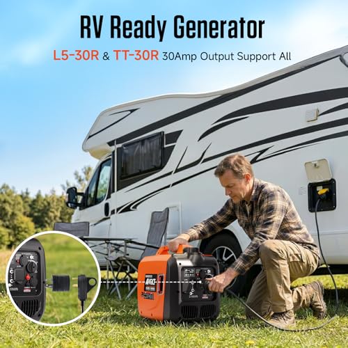 Image of AIVOLT Inverter Generator 4300W Gas Powered Portable Super Quiet Outdoor Generator RV Ready for Camping Tools and Home Use, EPA Compliant