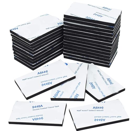 fKiZanthene Heavy Duty Double Sided Tape 50 Pads | 2.9mm Thick Weatherproof Adhesive for Walls & Outdoor Use | 50mm x 30mm Sticky Pads