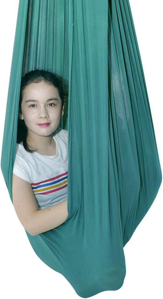 Indoor Therapy Swing for Kids with Special Needs Snuggle Swing Cuddle Hammock for Children with Autism, ADHD, Aspergers Great for Sensory Integration Hammocks (Green)