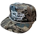 Out for Trout Camouflage Trucker Hat Visor Rope Snapback Camo Fly Fishing (Scout)