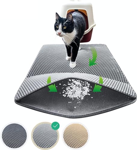 riijk Tapis de litière pour Chat pour Le bac à litière - Tapis pour litière a Chat - Imperméable - XXL 75 x 58 cm
