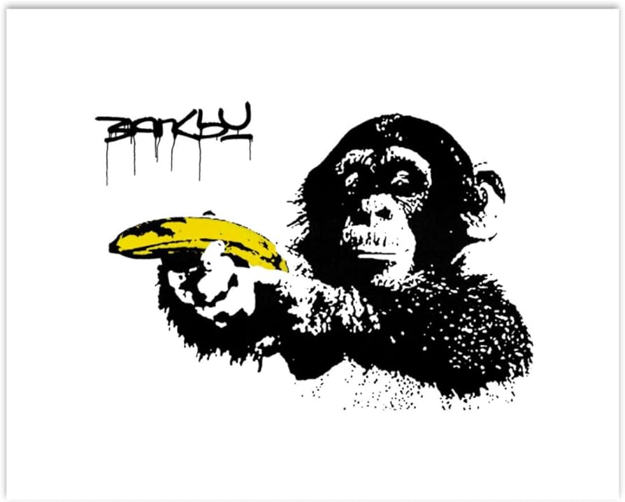 バンクシー　チンパンジー　バナナ Amazon | デジタル油絵 バンクシー Banksy チンパンジー バナナ