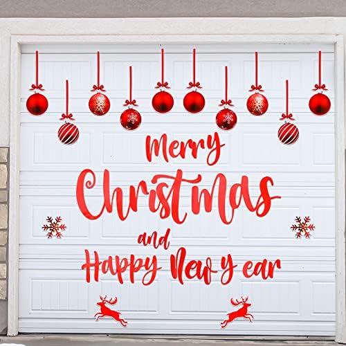 30 Pcs Merry Christmas Garage Door Magnets Decoration Happy New Year Magnetic Garage Door Decor Set Christmas Refrigerator Magnets Decals for Outdoor Xmas Holiday Car (Ornament Style)