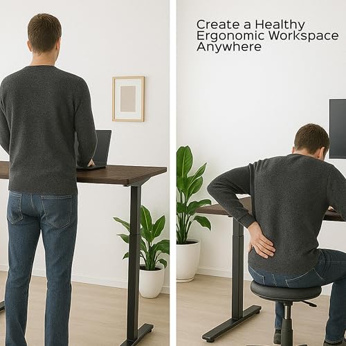 Image of iVOOMi Compudesk Imperium Automatic Height Adjustable Everyday Ergonomic Sit Stand Desk for Office Work with Advance Memory Preset, 100 Kgs Max Weight Capacity, 4 Preset Height Options - Dark Brown