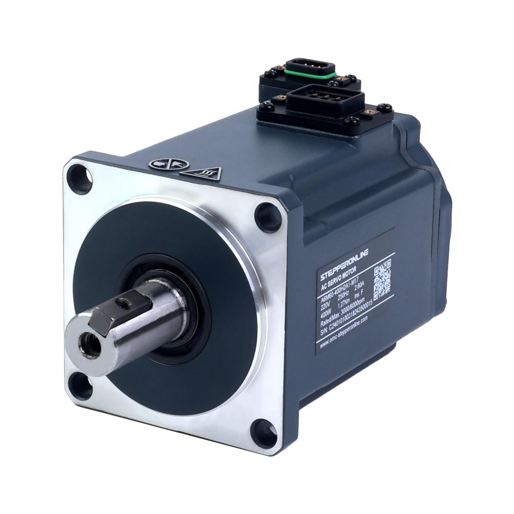 STEPPERONLINE Kit de servomoteur AC série A6, servomoteur 400 W, 3000 tr/min, 1,27 Nm, codeur absolu 17 bits, IP67 + contrôleur servomoteur AC 400 W (impulsions/RS485/analogique) + câble de 3 m