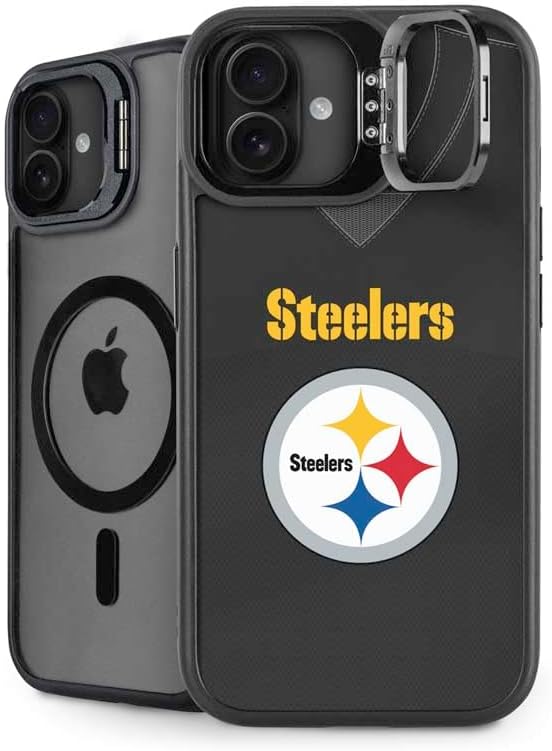 Skinit Kickstand Phone Case Compatible with iPhone 16 Plus - Officially Licensed NFL Pittsburgh Steelers Team Jersey Design