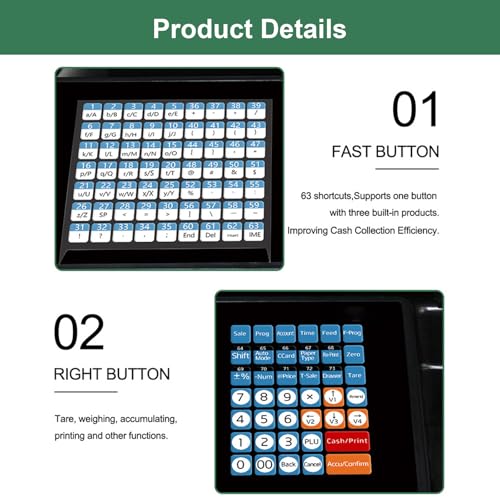 Báscula digital comercial con impresora térmica y pantalla doble miniatura 2