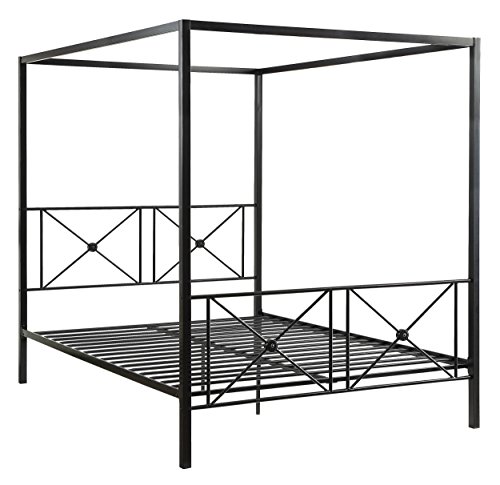 Homelegance Rapa Metal Canopy Bed, Queen, Black #TOP27