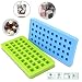 Produktbild atkke 40 Mulden Mini Ice Ball Silikon Form und 40 Mulden Mini Quadratisch Silikon Form für Süßigkeiten, Schokolade, Gelee, Eiswürfel, Seife und mehr (Set von 2) HG25