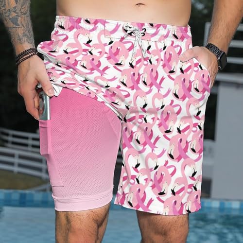 Swimming Trunks for Men Board Shorts 9 Inch Swimming Trunks with Compression Liner Beach Swimsuit3