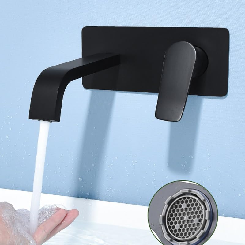 Robinet de lavabo mural de style suite d'hôtel pour rénovation de salle de bain moderne