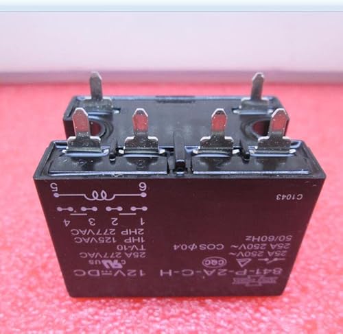 WBNFFUCYU Relay 841-P-2A-C-H-12VDC 841-P-2A-C-H 12VDC 841P2ACH DC12V 12V 25A 250V 277VAC DIP6(5PCS)