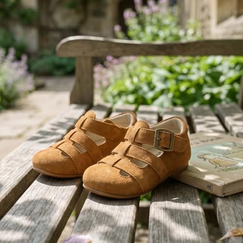 Image of ESTINE Toddler Girls Little Kids Close Toe Sandals - Flower Girl Dress Flats Summer Shoes