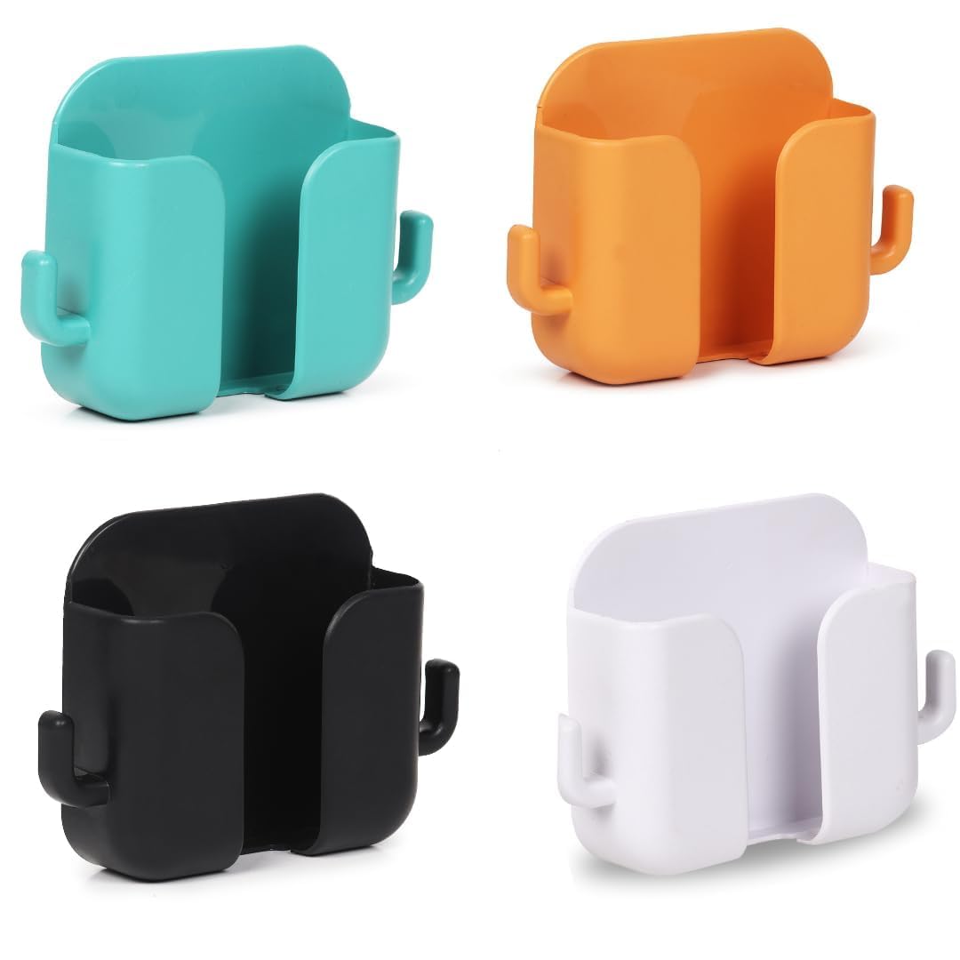 WALLVIEW TECH Wall Mounted Mobile Stand Storage Case for Remote, Wall Mounted Mobile Stand/Multi Purpose Stand with Hole for Phone Charging (Multicolour)- Pack of 4 (B0D4FGVSF5) Amazon Price History, Amazon Price Tracker