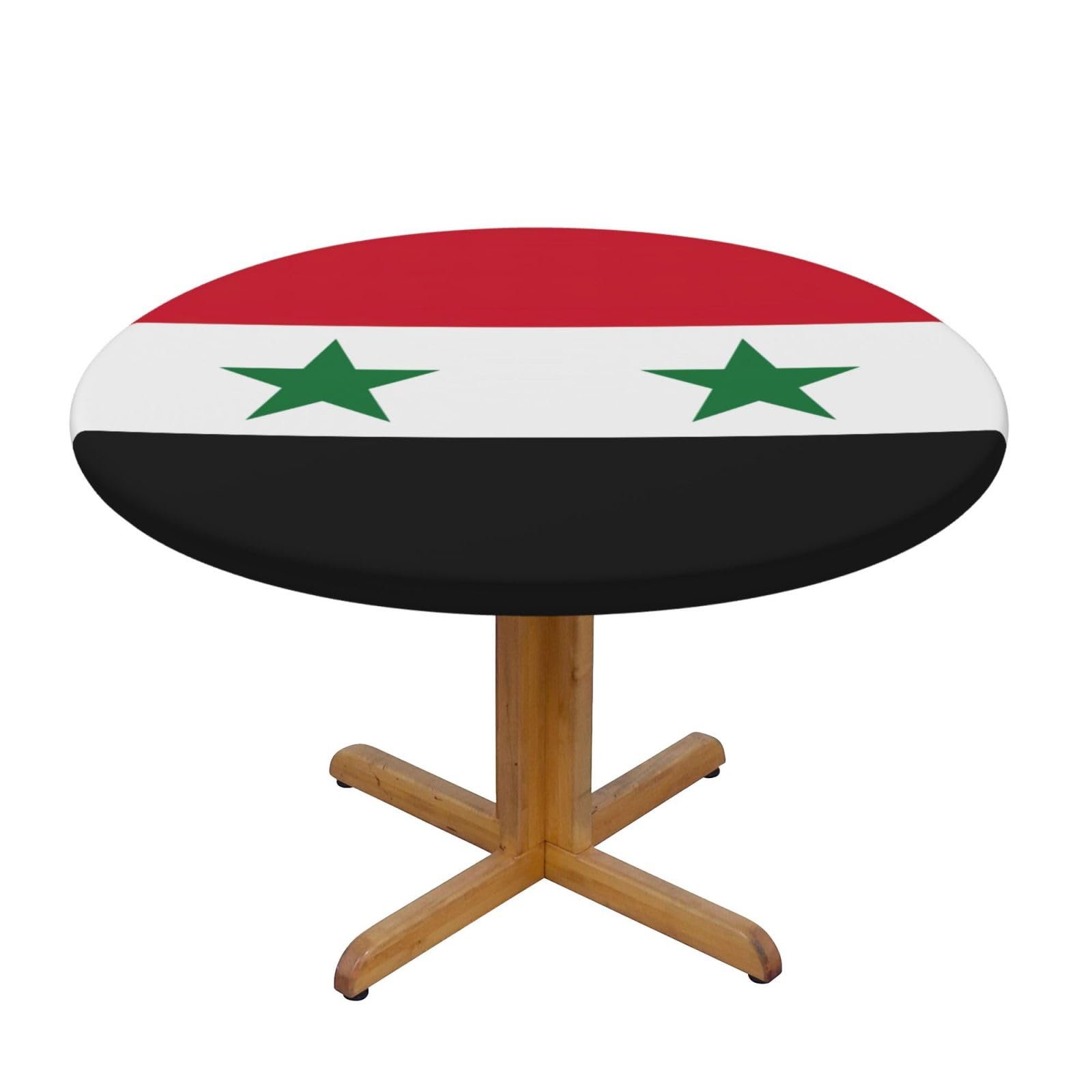 Nappe ronde drapeau syrien pour décoration de fête et mariage
