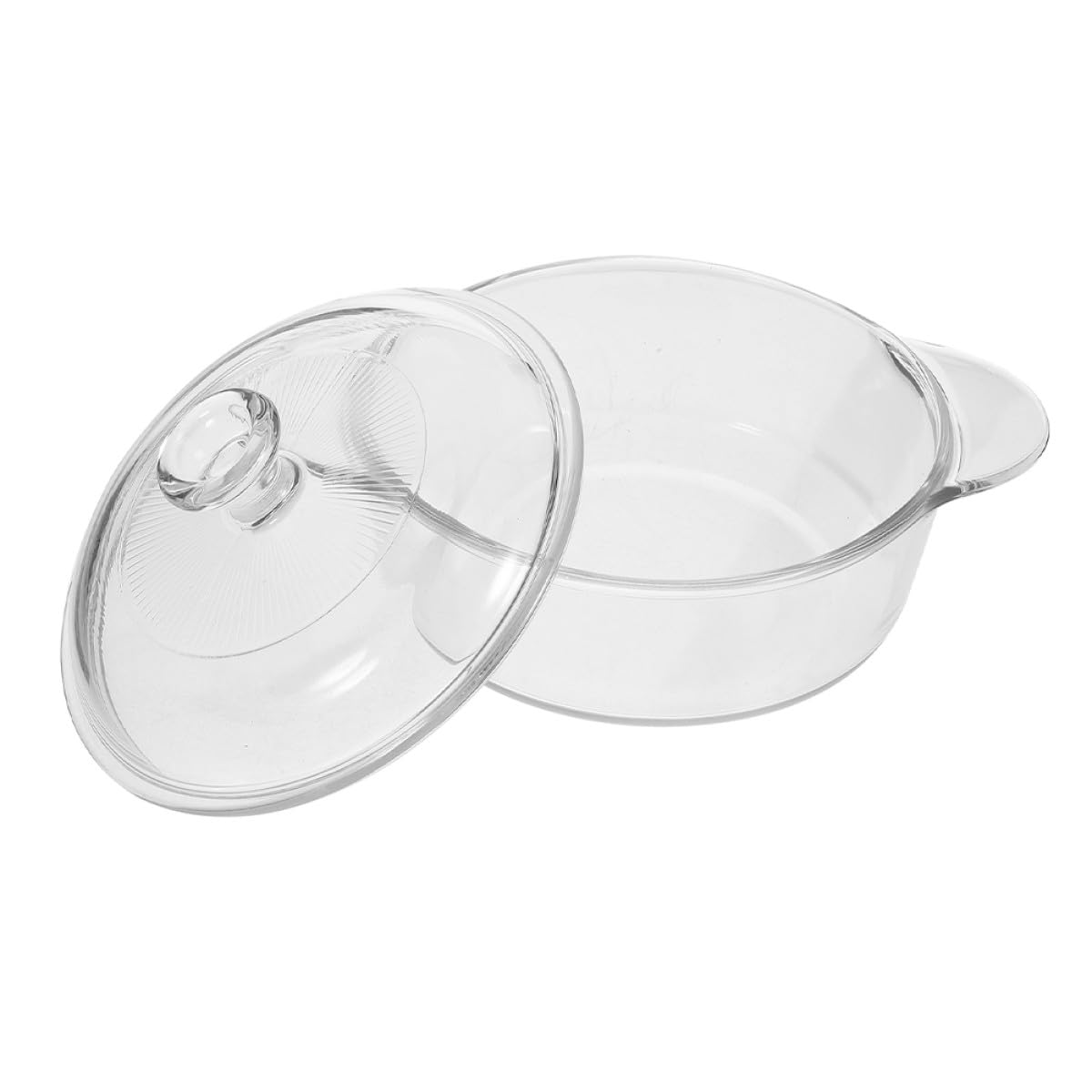 Bol de Vidrio Resistente al Calor de 1.7 litros con Tapa Transparente, Adecuado para Ensaladas y Postres, Duradero y Fácil de Limpiar para Uso Diario