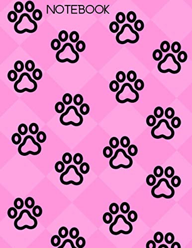 NOTEBOOK - DRAW AND WRITE: 60/40 LINED AND BLANK - PUPPY PAWS PINK 8.5 X 11 99 pages