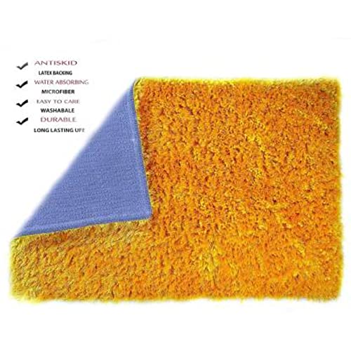 Image of Anti Skid Doormats for Home and Office Entrance Living Room and Bathroom Mats | Entrance Door Mats for Home and Office Entryway. (Solid Yellow, 18x28)