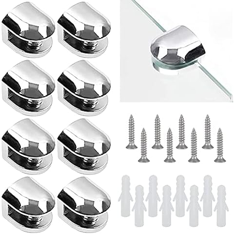 Pack of 8 Adjustable Glass Clamps Cover