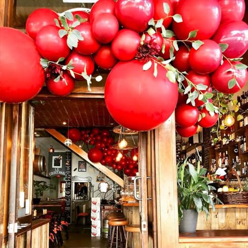 Image of PartyWoo Red Balloons 20pcs 18 Inch Red Helium Balloons for Birthday Graduation Bachelorette Citizenship Firefighter Strawberry Anniversary Cherry Casino Movie Theme Party Decorations Red-Y57