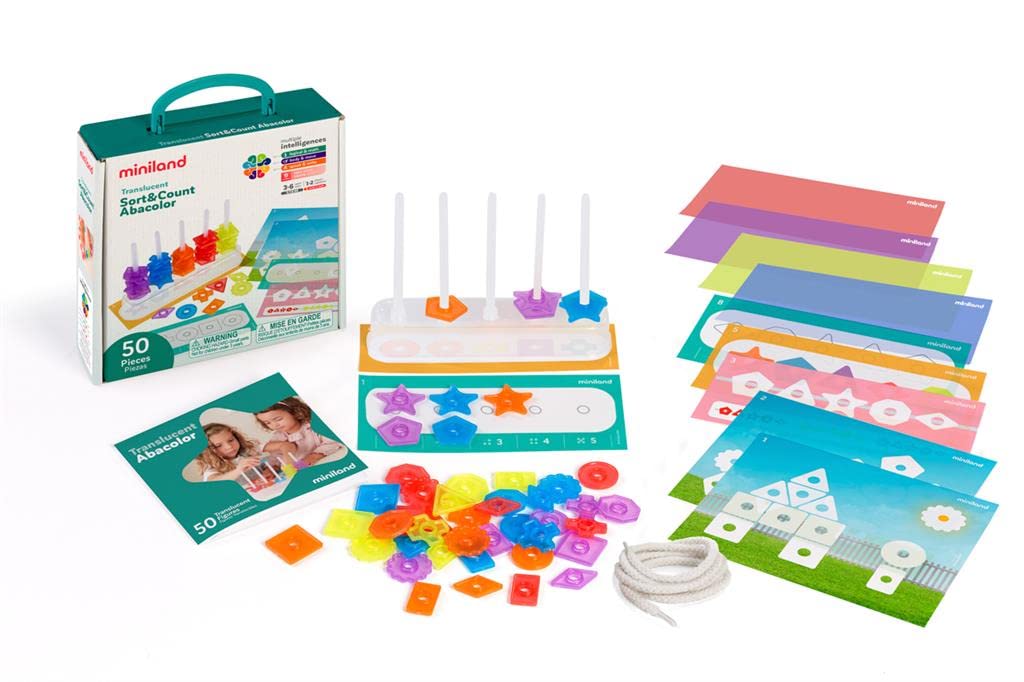 Miniland 32166 Sort&Count ABACOLO Translucide, Multicolore