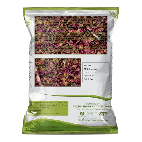 Image of BRALCON Rose Petals 100 gm | 100% Pure & Natural Sun Dried Rose Flowers Petal (Gulab Patti) | Edible for Herbal Tea /Hair & Skin Care /Toppings for Indian Sweets /Boost Immunity