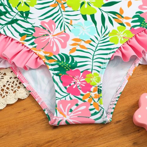 Image of HILEELANG Toddler & Little Girls' Long Sleeve Rash Guard Swimwear Set - UV Protection, 2-Piece Design, Fun Prints, 2-9 Years