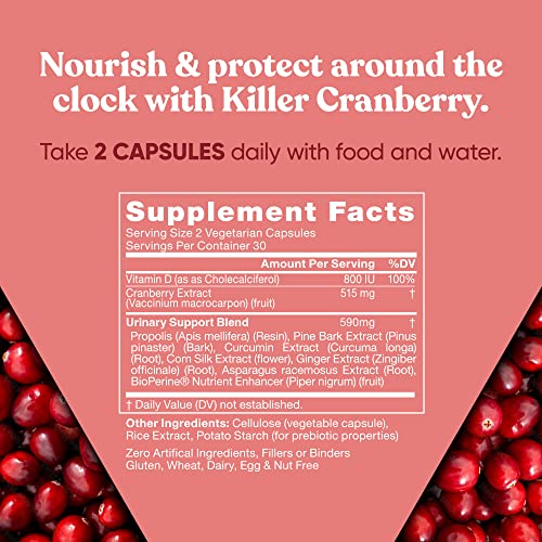 9-In-1 Killer Cranberry Pills For Women – Uti Defense Blend With Clinically Studied Ingredients – 9 Extract Urinary Tract Supplement – Pine Bark, Propolis, Vitamin D & More – 60 Fast-Acting Capsules #TOP2
