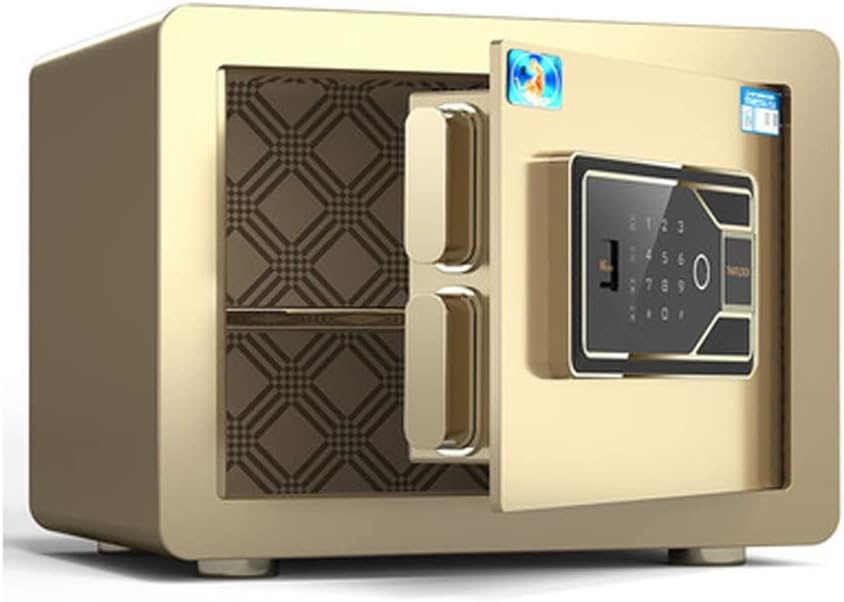 Safes For Home Cash Jewelry Safety Cabinet Smart Alarm System Office File Security Box, Fingerprint + Password Unlock(Black)