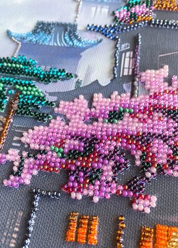 Image of Wizardi Main Bead Embroidery Kit - The Dream of a Journey to The East. Colorful Beads, Beading Needles. DIY Kit. Embroidery for Beginners. Home Decor. AB-905 Abris Art