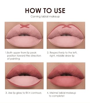 6Pcs Matte Liquid Lipstick and Lip Liner Set, Lip Combo Sets (Nudes)