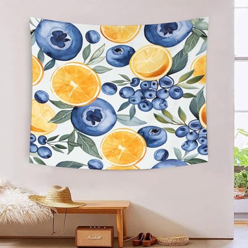 Tapisserie murale tissu motif citron 3D pour déco salon et dortoir
