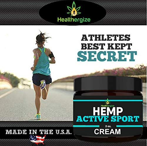 HEALTHERGIZE HEMP ACTIVE SPORT PAIN CREAM MUSCLE JOINT KNEE BACK ELBOW MOISTURIZER - Image 5