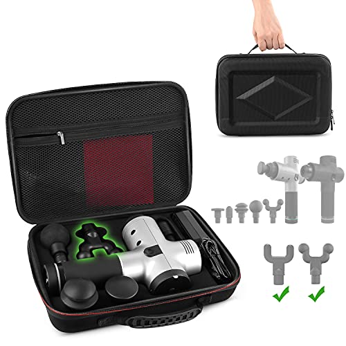 Carry Case for Hyperice Hypervolt with 5 Attachment Slots Fit Hypervolt and Hypervolt Plus Percussion Massage Gun Device Hard Shell Shockproof Lightweight Portable Storage Bag(Case Only)