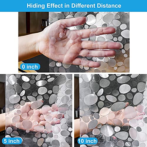 Ufriday Clear Shower Curtain Liner 72 X 72 Inch,Eva 3D Cobblestone Weighted Plastic Bathroom Shower Curtain Liner With 3 Big Magnets, Thick, Heavy Duty, Transparent. #TOP5