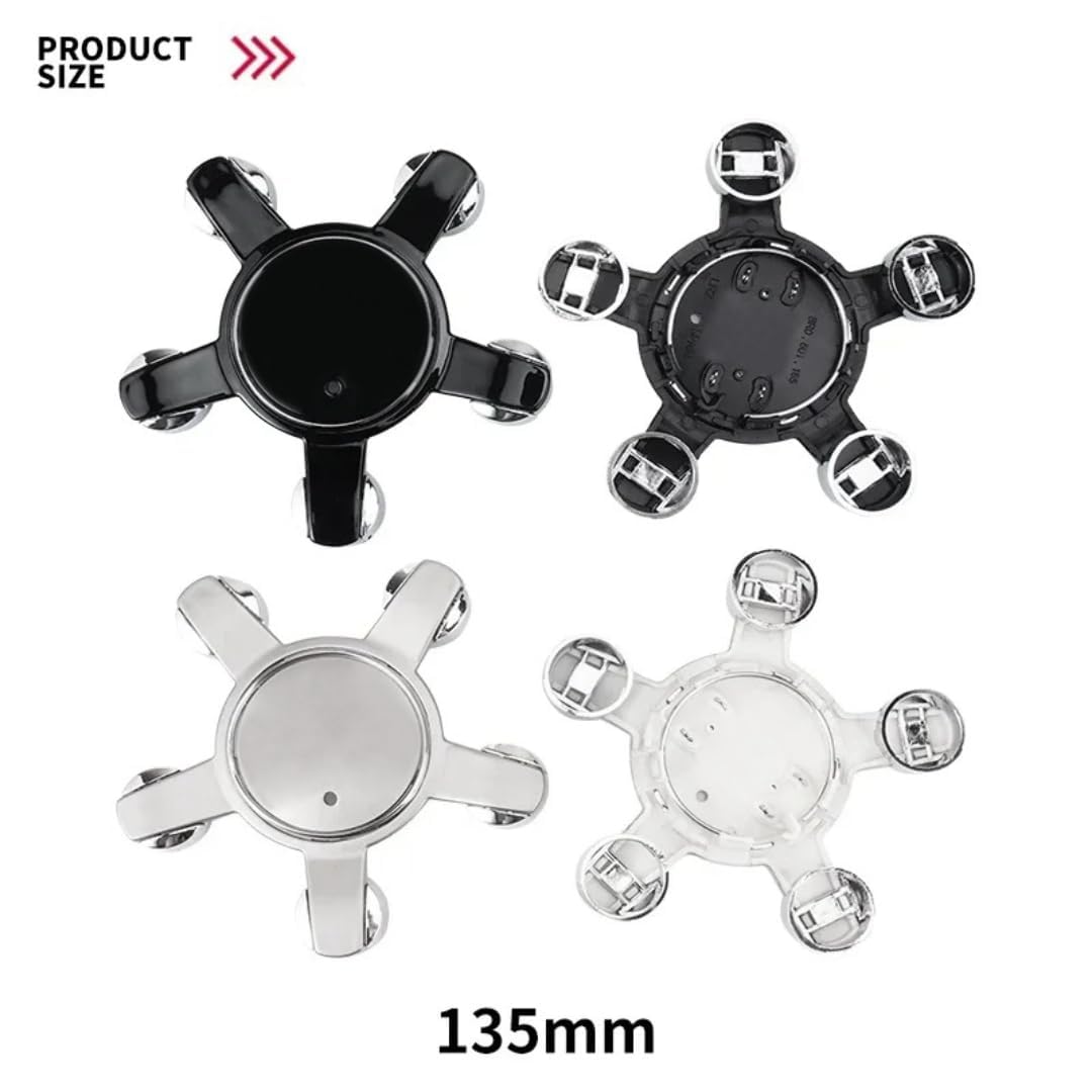 4 dekielki na piasty do Audi A1 A3 A4 A5 A6 A7 Q3 Q5 Q7 TT 135 mm 4F0601165N, zaślepki na felgi felgi dekielek centrum kół emblemat logo pokrowce na piasty kół akcesoria