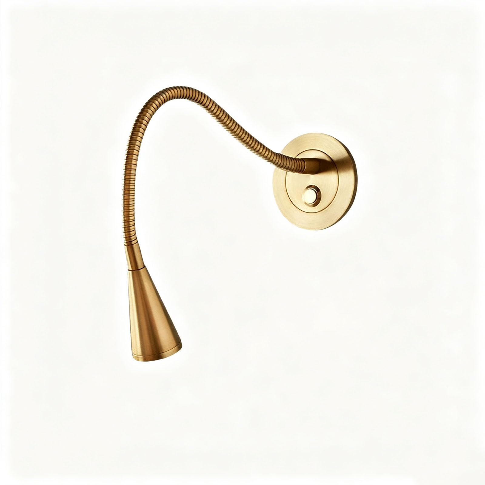 Lámpara De Pared Led Dorada Para Mesita De Noche, Luz De Lectura Con Brazo Flexible, Lámpara De Lectura Moderna Para Dormitorio De 3000k, Interruptor De Botón, Aplique De Pared, Decoración Para
