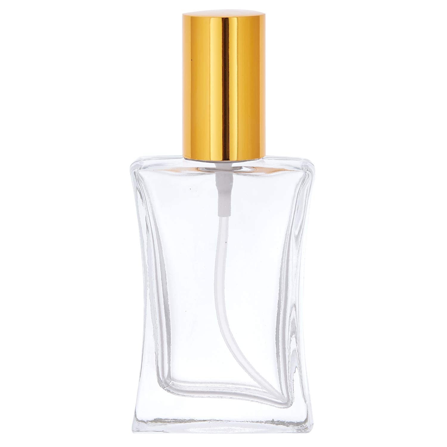 hunky dory 30ml empty refillable glass bottle with gold (screw) easy refill spray pump and cap for for diy perfume, essential oils, blends, rose water etc