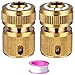 Produktbild 2 Stück Messing Schlauchverbinder 1/2 Zoll, Schlauchanschluss Wasserhahn, Gartenschlauch Anschluss Schnellkupplung Druckluft, Adapter Wasserhahn Gartenschlauch für Rohr Verbinden Gartengeräte