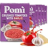 Pomì Crushed Tomatoes with Garlic 13.8oz (Pack of 12) - No Salt Added, No Additives or Preservatives, GMO-Free, Gluten-Free, Made from 100% Fresh Italian Tomatoes, BPA-Free