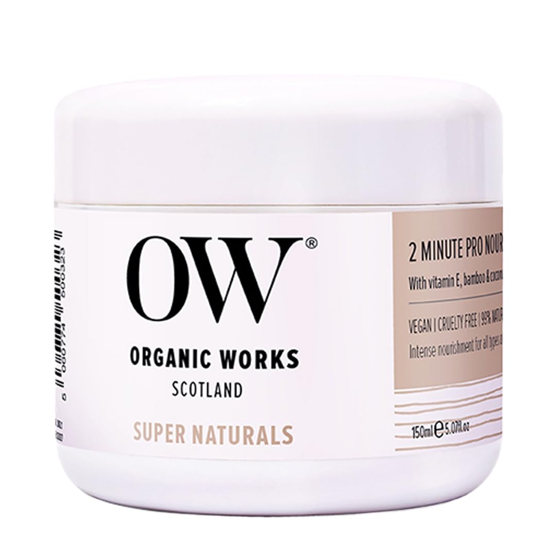 Organic Works Super Naturals 2 Minute Pro Nourish Hair Mask - Hydrating Hair Mask for Damaged Hair - Restores Split Ends and Reduces Frizz - 5.07 oz