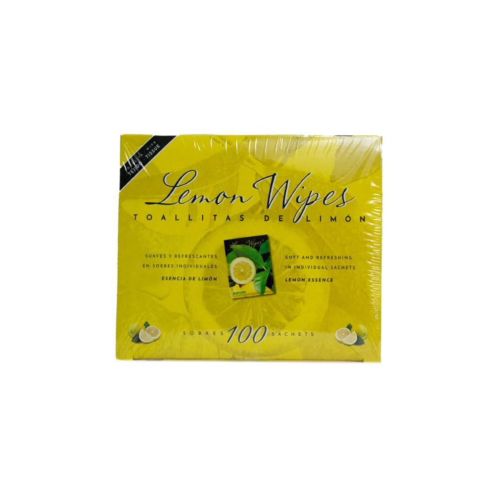 Toallitas Lemon Wipes | Fabricadas en tejido sin tejer | Superficie suave microperforada, no se rompen y no dejan residuos | Pack de 100 unidades